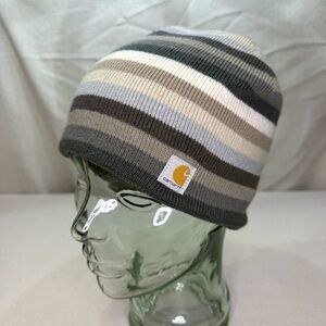 Carhartt Striped Beanie - Gray, Broen and Cream